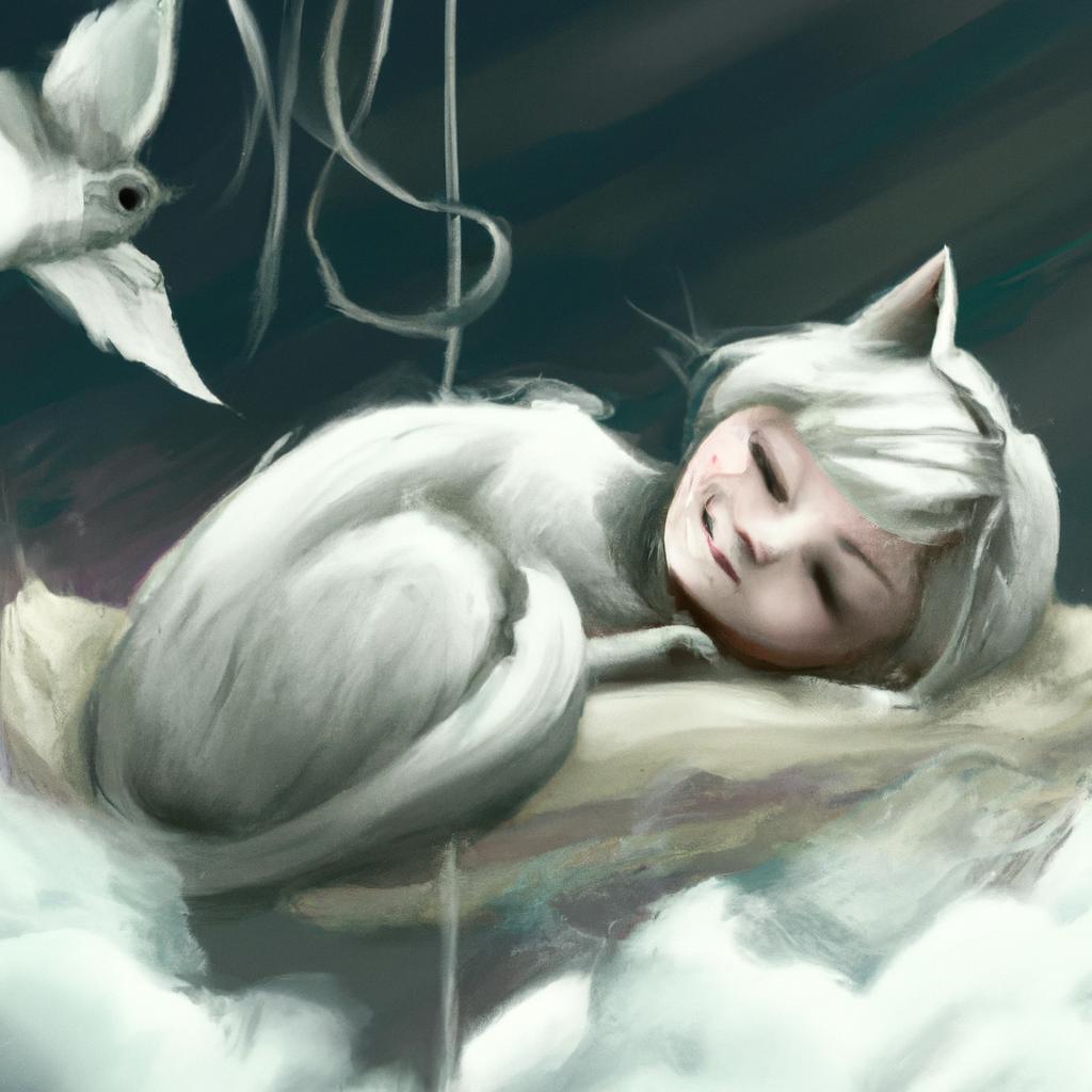 Imagem de capa do post "Sonhar com Gato Branco e Cinza: Descubra o Significado!" com um desenho digital