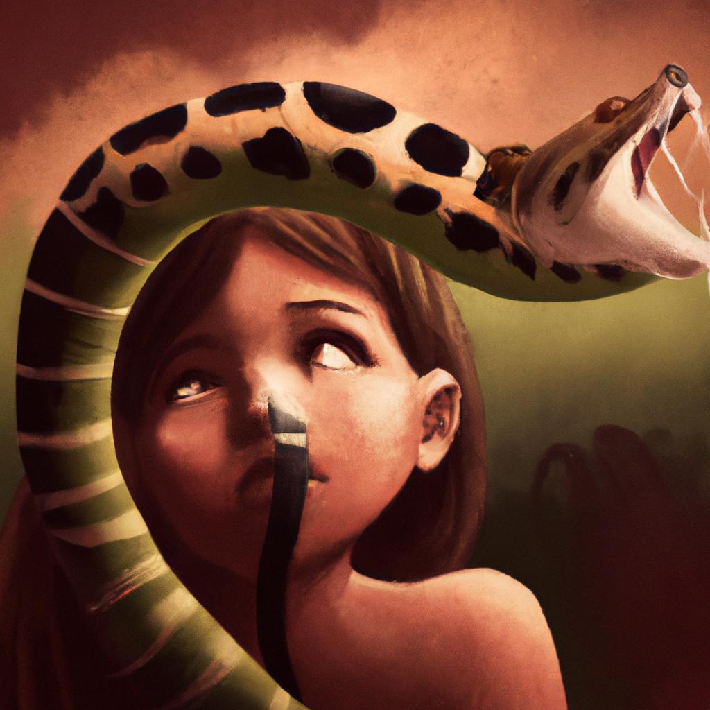 Imagem de capa do post "Sonhar com Gato e Cobra na Boca: Entenda o Significado!" com um desenho digital