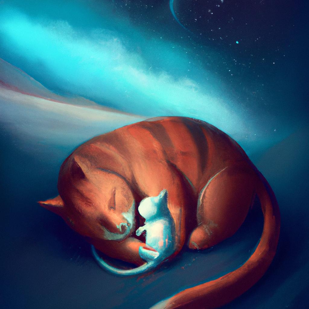 Imagem de capa do post "Sonhar com Gato e Filhote: Descubra o que Significa!" com um desenho digital