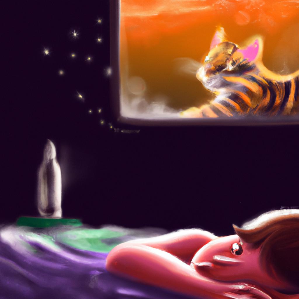 Imagem de capa do post "Descubra o Significado de Sonhar com Gato com Fome!" com um desenho digital