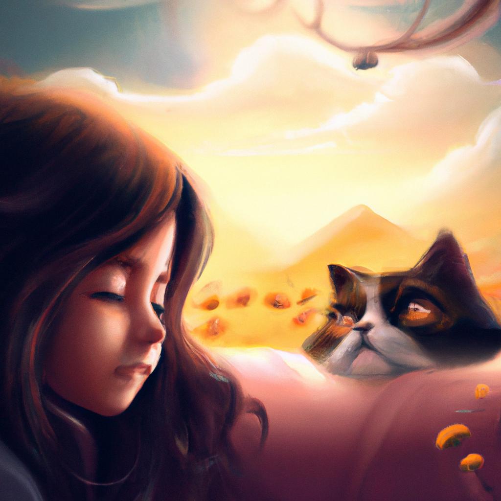 Imagem de capa do post "Descubra o Significado de Sonhar com Gato de Estimação!" com um desenho digital