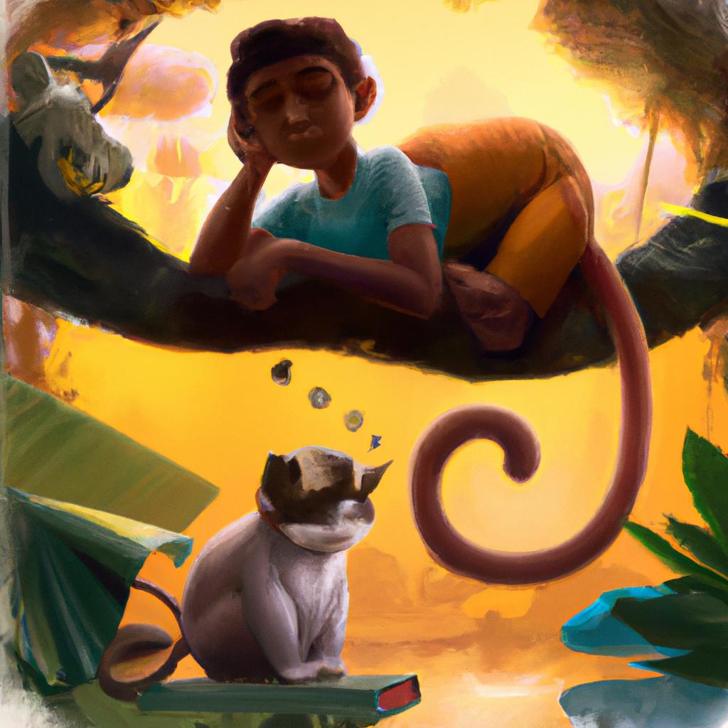 Imagem de capa do post Descubra o que Sonhar com Gato e Macaco Revela Sobre Você! com um desenho digital
