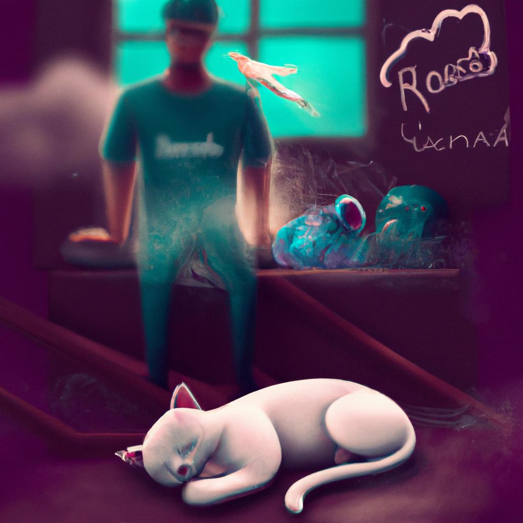 Imagem de capa do post "Sonhar com Gato e Rato: Descubra o que Significa!" com um desenho digital
