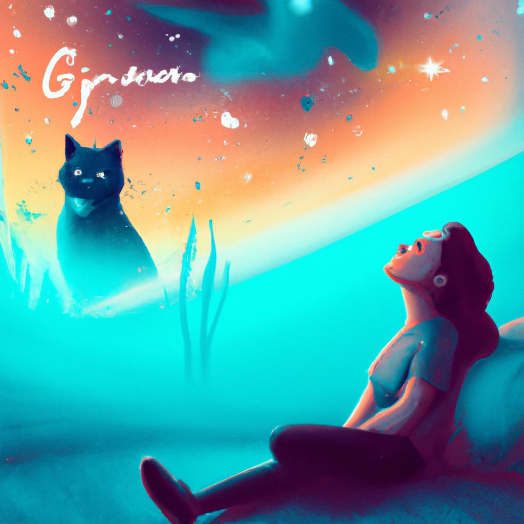 Imagem de capa do post "Descubra o Significado de Sonhar com Gato Grande!" com um desenho digital