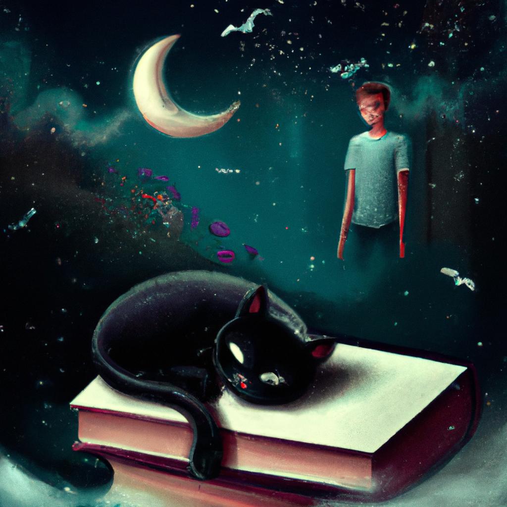 Imagem de capa do post "Descubra o Que Significa Sonhar com Gato Preto no Livro dos Sonhos!" com um desenho digital