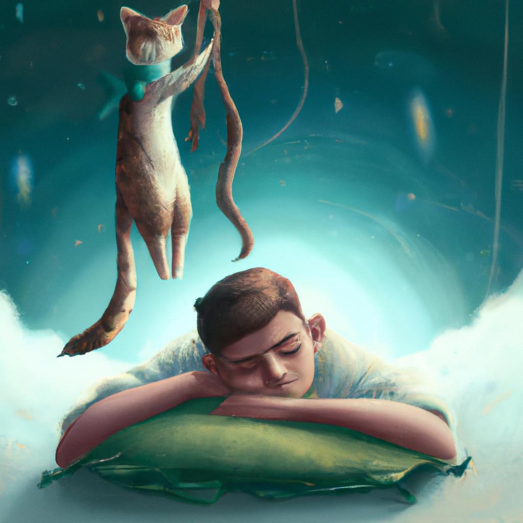 Imagem de capa do post "Descubra o Que Significa Sonhar com Gato Te Arranhando!" com um desenho digital