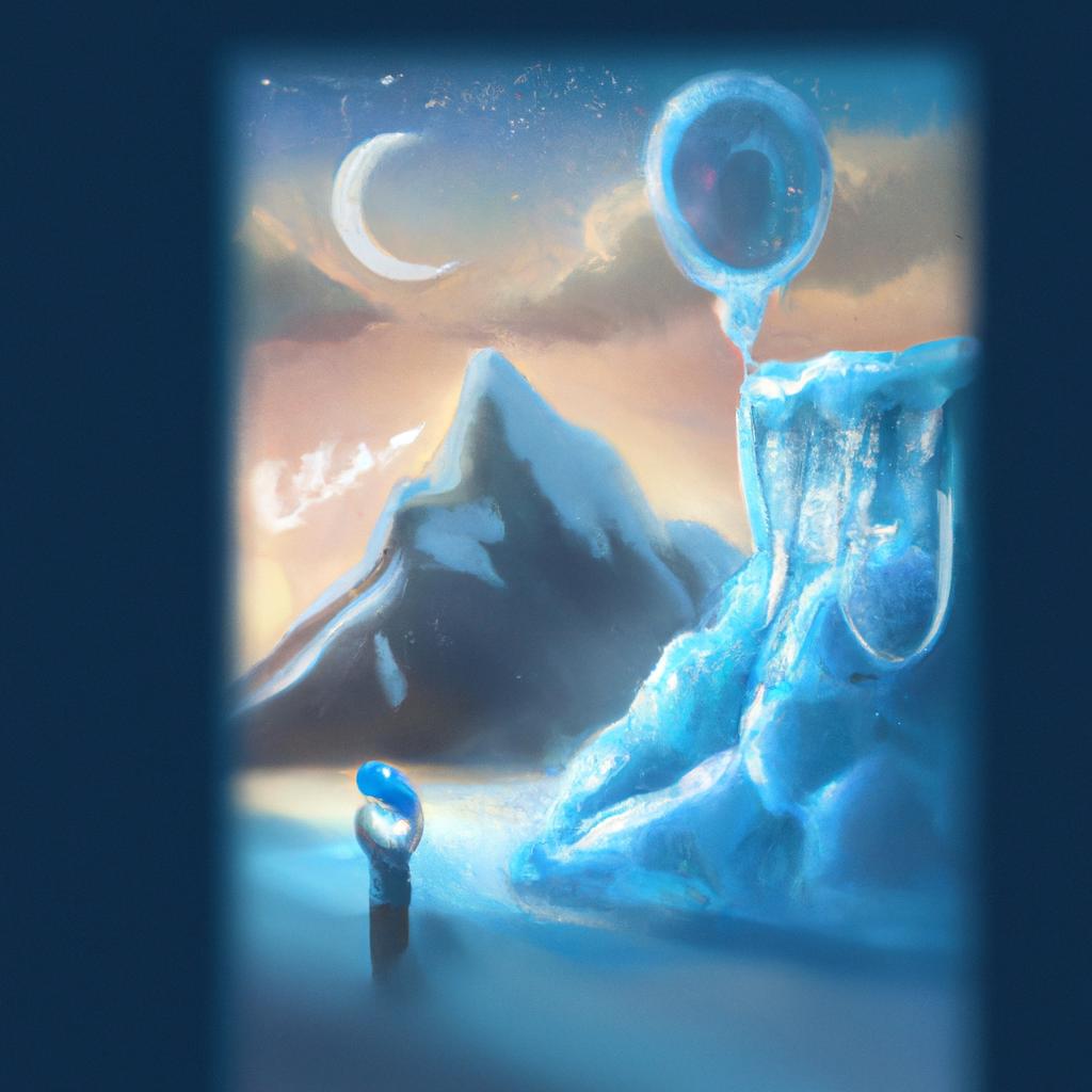 Imagem de capa do post "Descubra o Significado de Sonhar com Geleira!" com um desenho digital