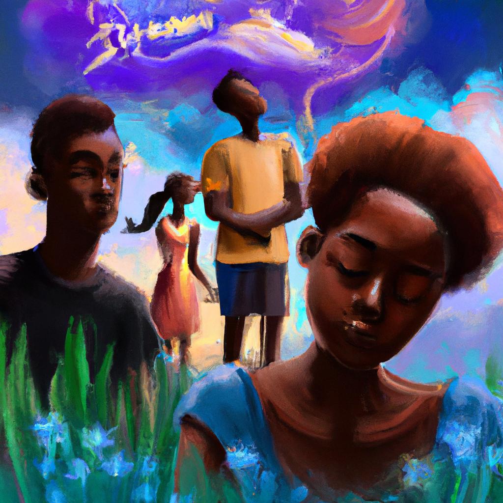 Imagem de capa do post "Descubra o Significado de Sonhar com Gente Negra!" com um desenho digital