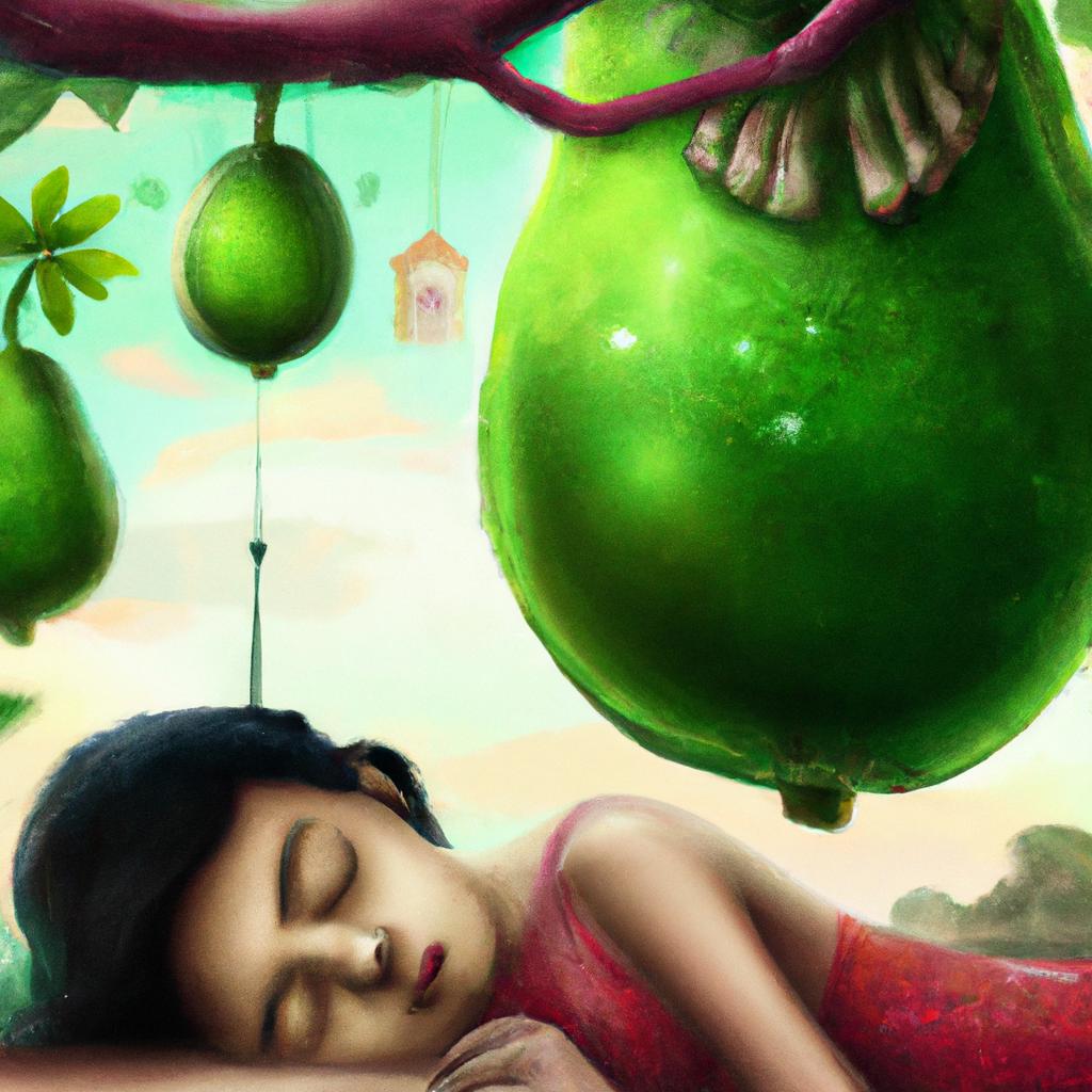 Imagem de capa do post "Descubra O Que Significa Sonhar com Goiaba Verde no Pé!" com um desenho digital