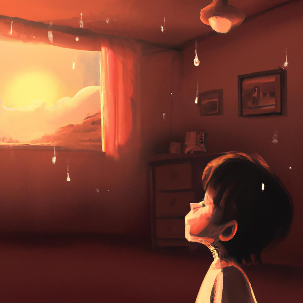 Imagem de capa do post "Sonhar com Goteira em Casa: Descubra o Significado!" com um desenho digital