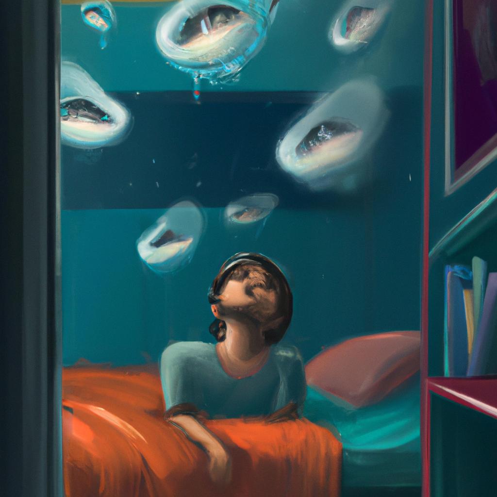 Imagem de capa do post "Sonhar com Goteiras: O Que Significa o Teto do Seu Quarto?" com um desenho digital