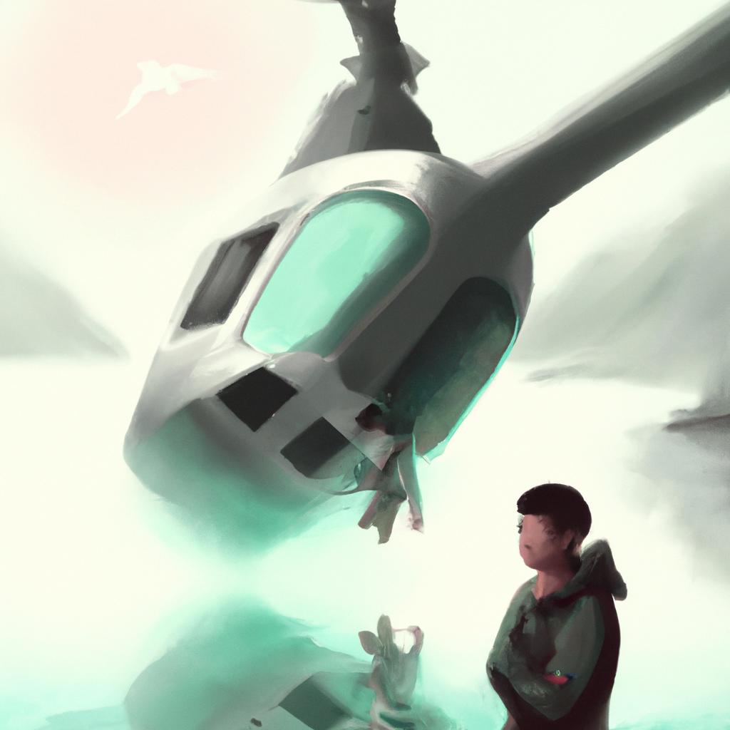 Imagem de capa do post "Sonhar com Helicóptero Caindo na Água: Descubra o Significado!" com um desenho digital