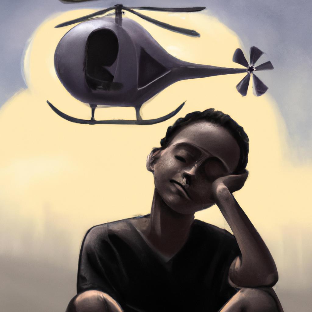 Imagem de capa do post "Descubra o Significado de Sonhar com Helicóptero Preto!" com um desenho digital