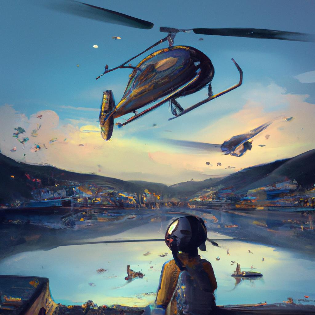 Imagem de capa do post "Sonhar com Helicóptero Voando: Descubra o Significado!” com um desenho digital