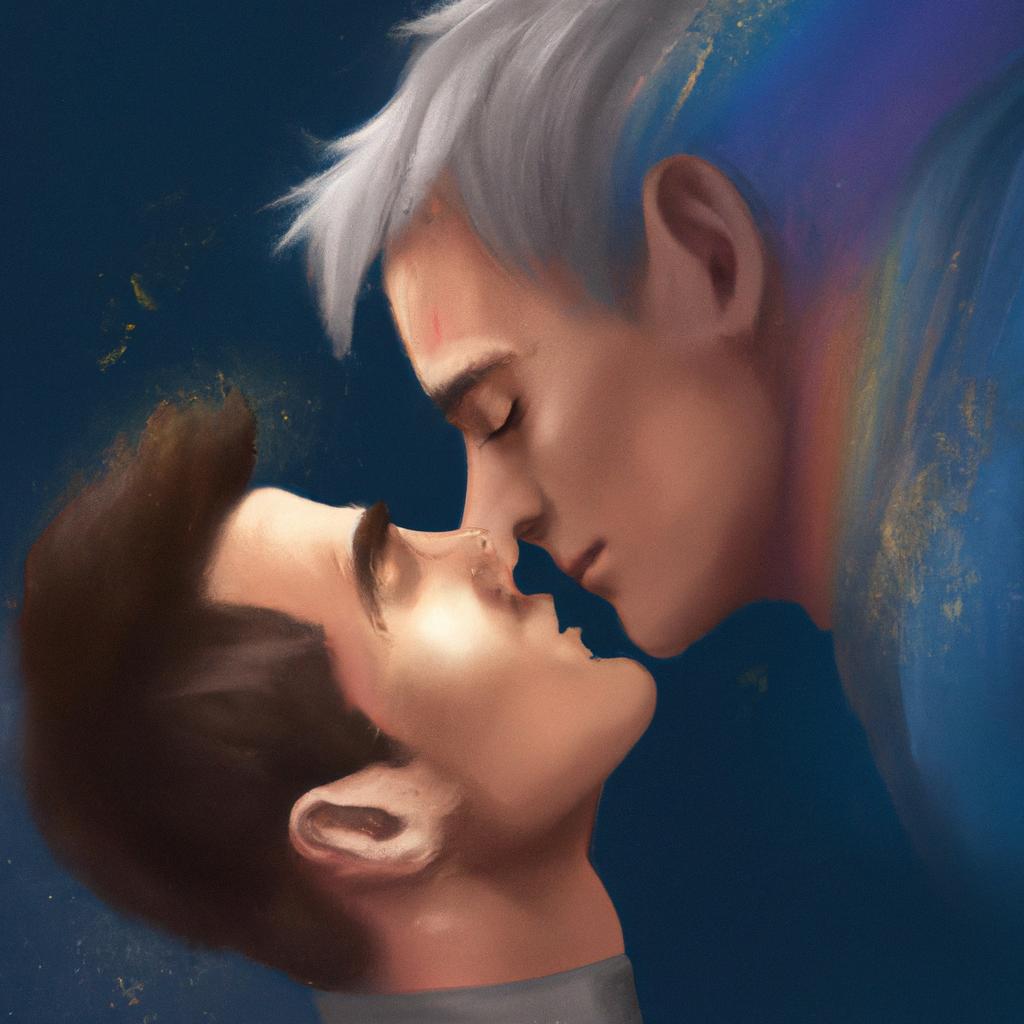 Imagem de capa do post "Sonhar com Homem Beijando Outro Homem: Tudo o que Você Precisa Saber!" com um desenho digital