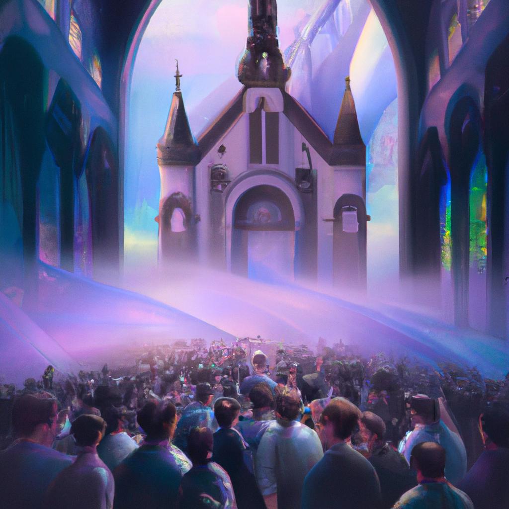 Imagem de capa do post Sonhar com Igreja Cheia: Descubra o Significado! com um desenho digital
