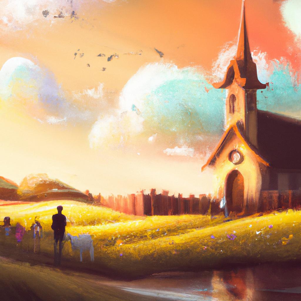 Imagem de capa do post "Sonhar com Igreja Evangelica: Descubra o Significado!" com um desenho digital