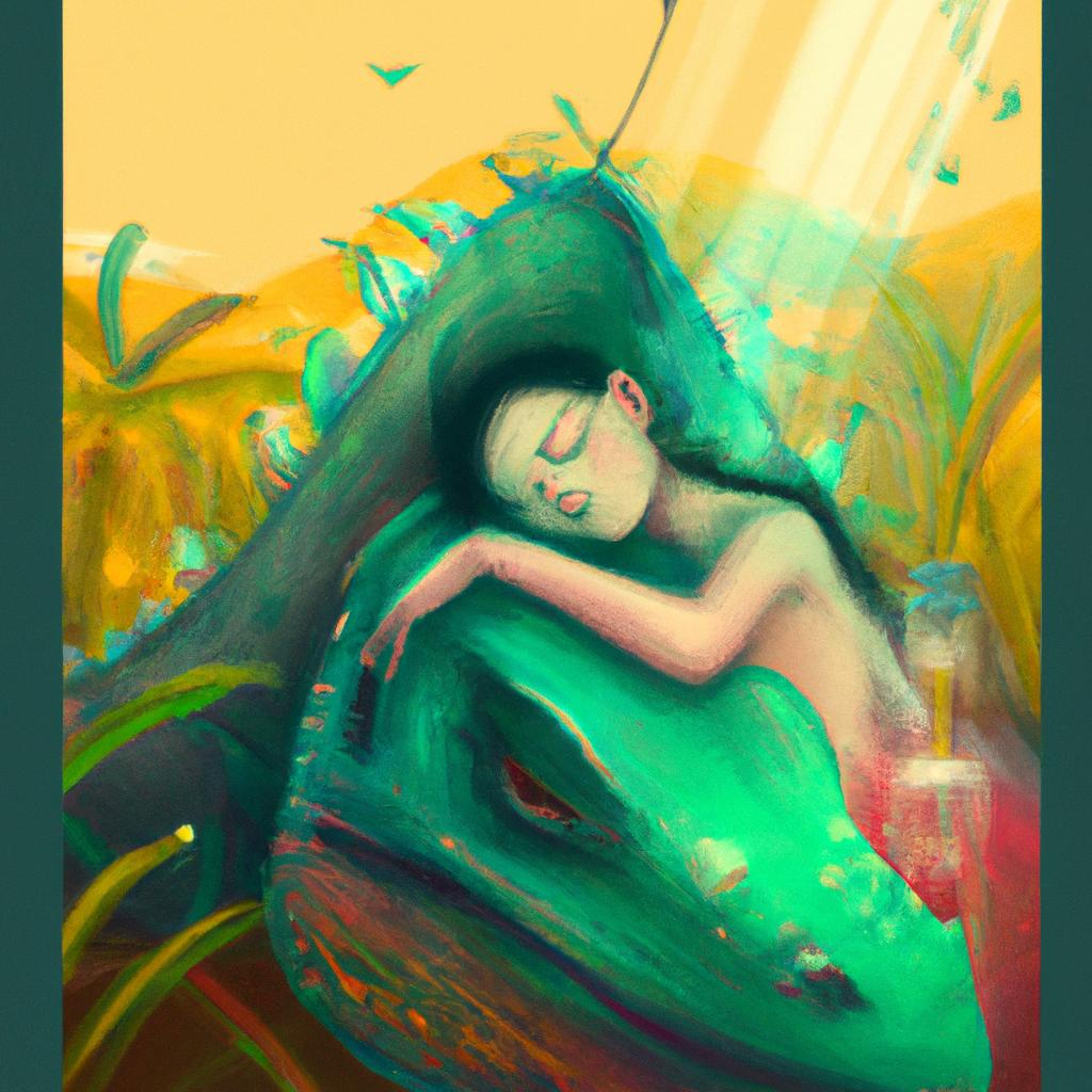 Imagem de capa do post "Sonhar com Iguana: Entenda o Significado Oculto!" com um desenho digital