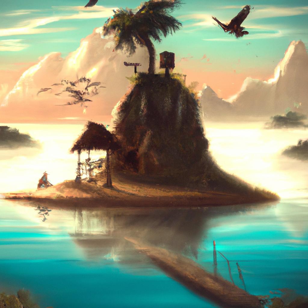 Imagem de capa do post "Descubra o que Significa Sonhar com Ilha: Uma Viagem no Mundo dos Significados" com um desenho digital