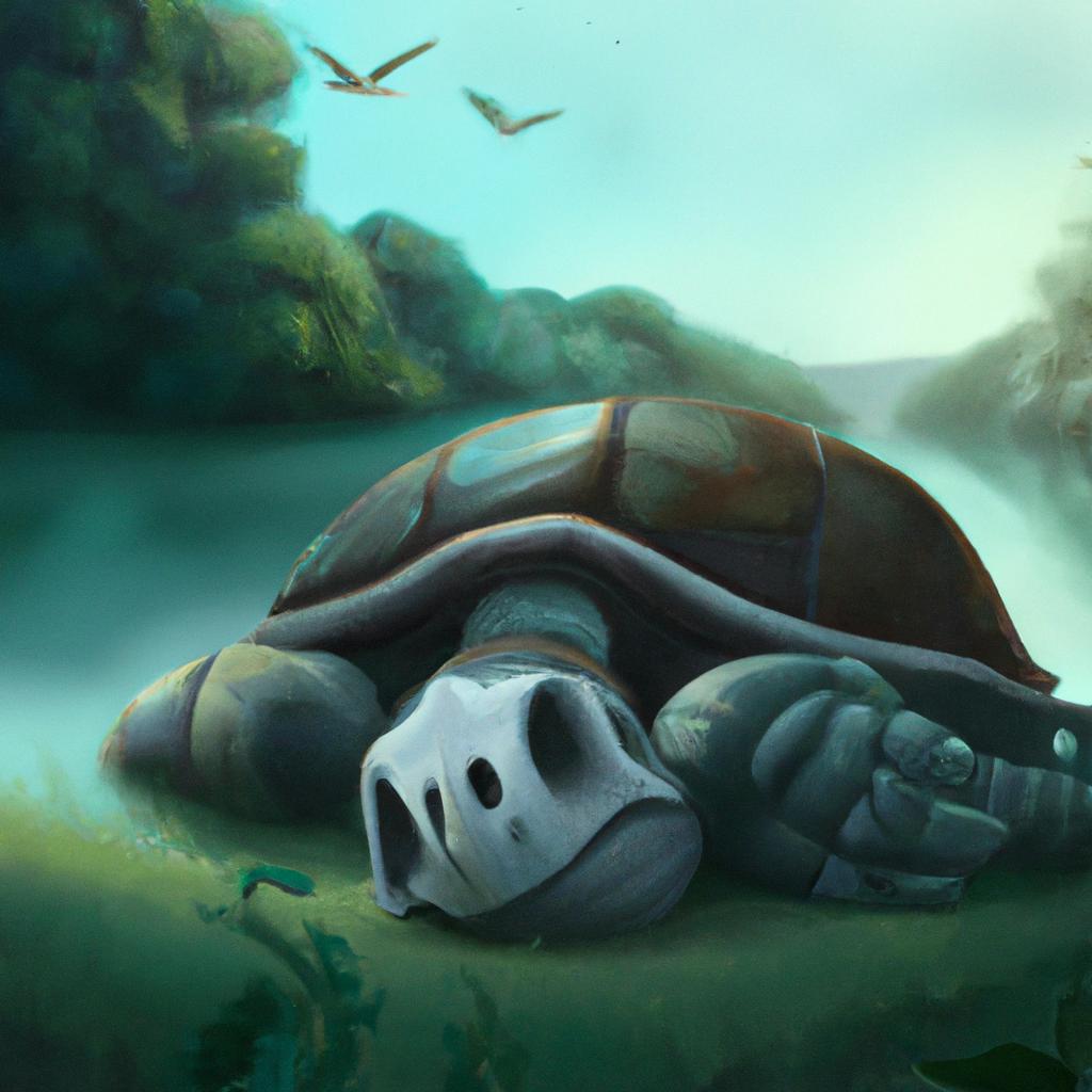 Imagem de capa do post "Descubra o Que Significa Sonhar com Jabuti Morto!" com um desenho digital