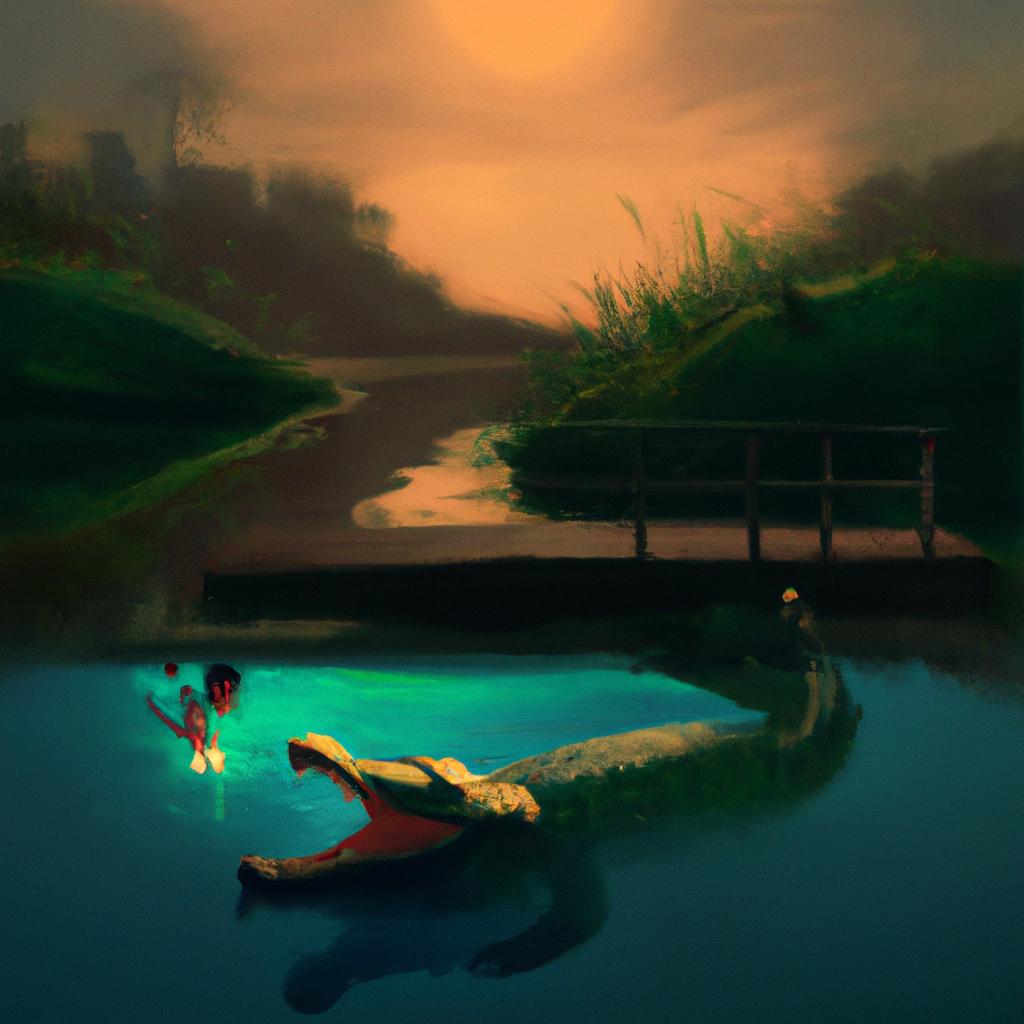 Imagem de capa do post Descubra o Significado de Sonhar com Jacaré Me Atacando! com um desenho digital