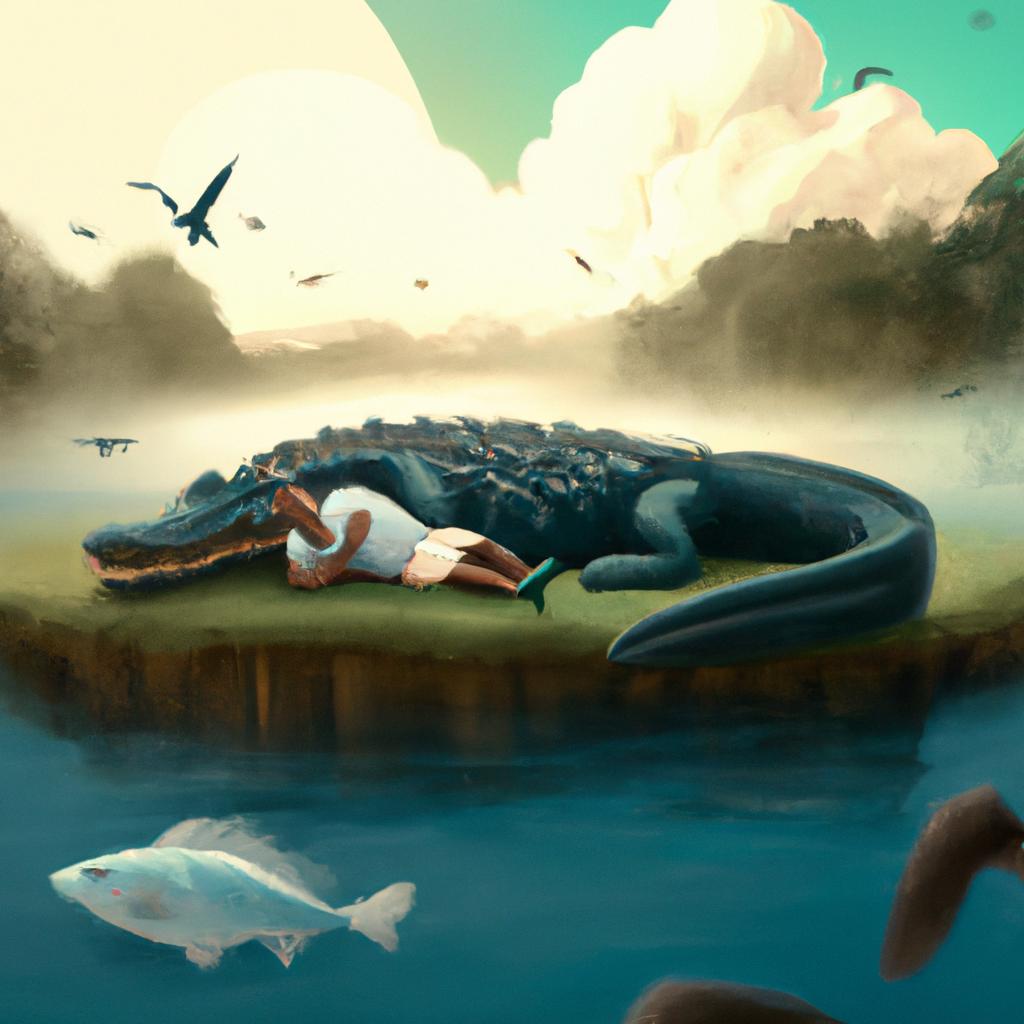 Imagem de capa do post Descubra o que significa Sonhar com Jacaré Tentando Me Morder com um desenho digital