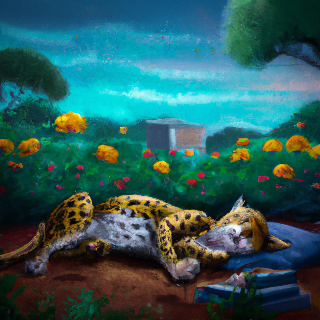 Imagem de capa do post "Descubra o Significado Oculto de Sonhar com Jaguatirica!" com um desenho digital