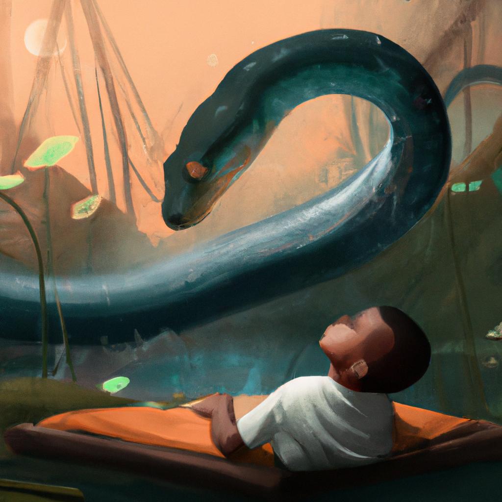Imagem de capa do post Descubra o Significado de Sonhar com Jiboia Gigante! com um desenho digital