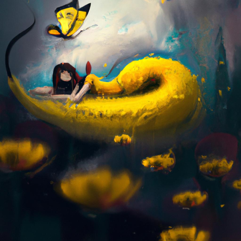 Imagem de capa do post "Descubra o Significado de Sonhar com Lagarta Amarela!" com um desenho digital