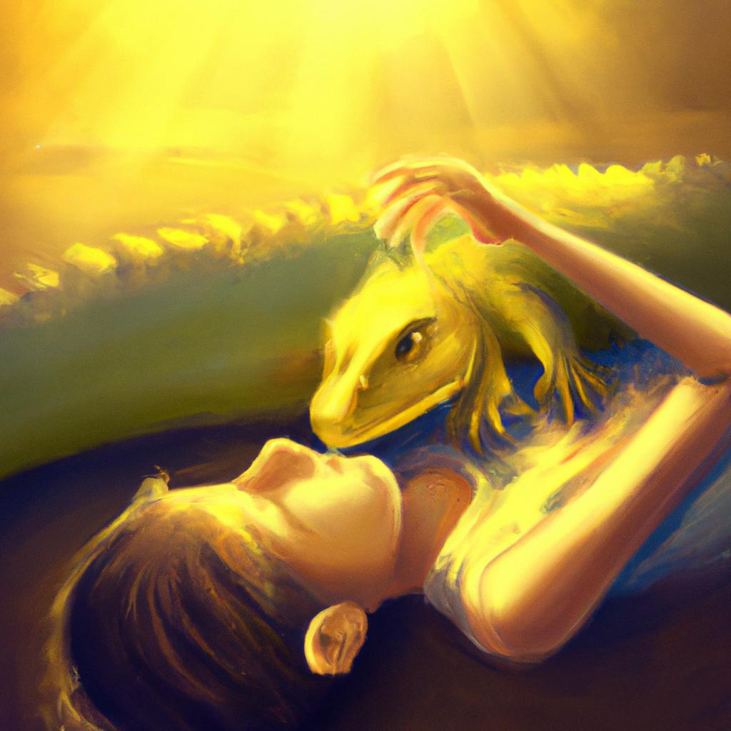 Imagem de capa do post "Descubra o Significado de Sonhar com Lagarto Amarelo!" com um desenho digital