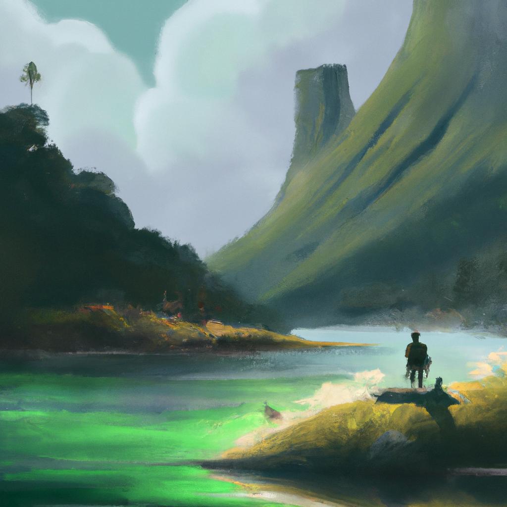 Imagem de capa do post "Sonhar com Lago Verde: Descubra o Que Significa!" com um desenho digital