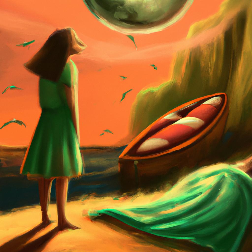 Imagem de capa do post "Descubra o que significa Sonhar com Laranja Verde!" com um desenho digital