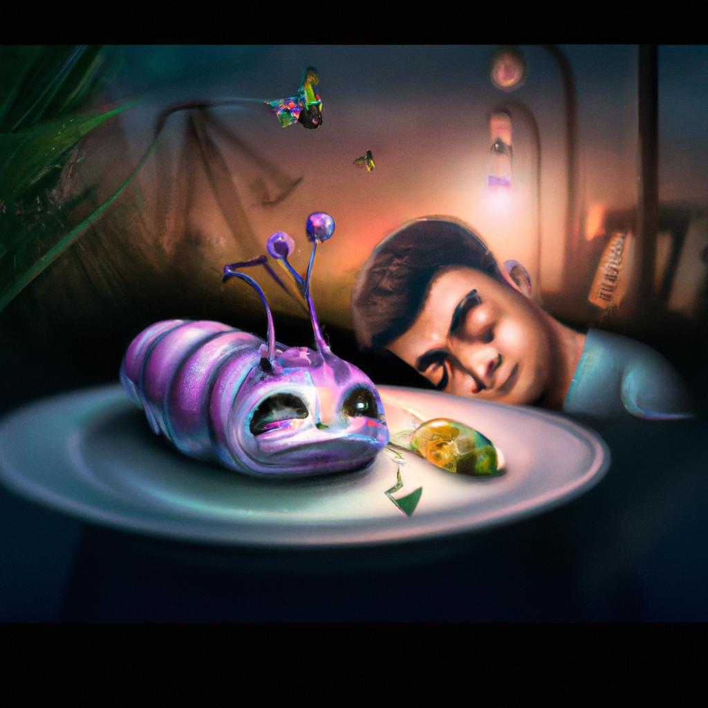 Imagem de capa do post Sonhar com Larva na Comida: Descubra o Significado! com um desenho digital