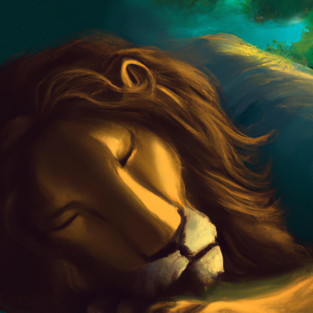 Imagem de capa do post Descubra o Significado de Sonhar com Leão Dormindo! com um desenho digital