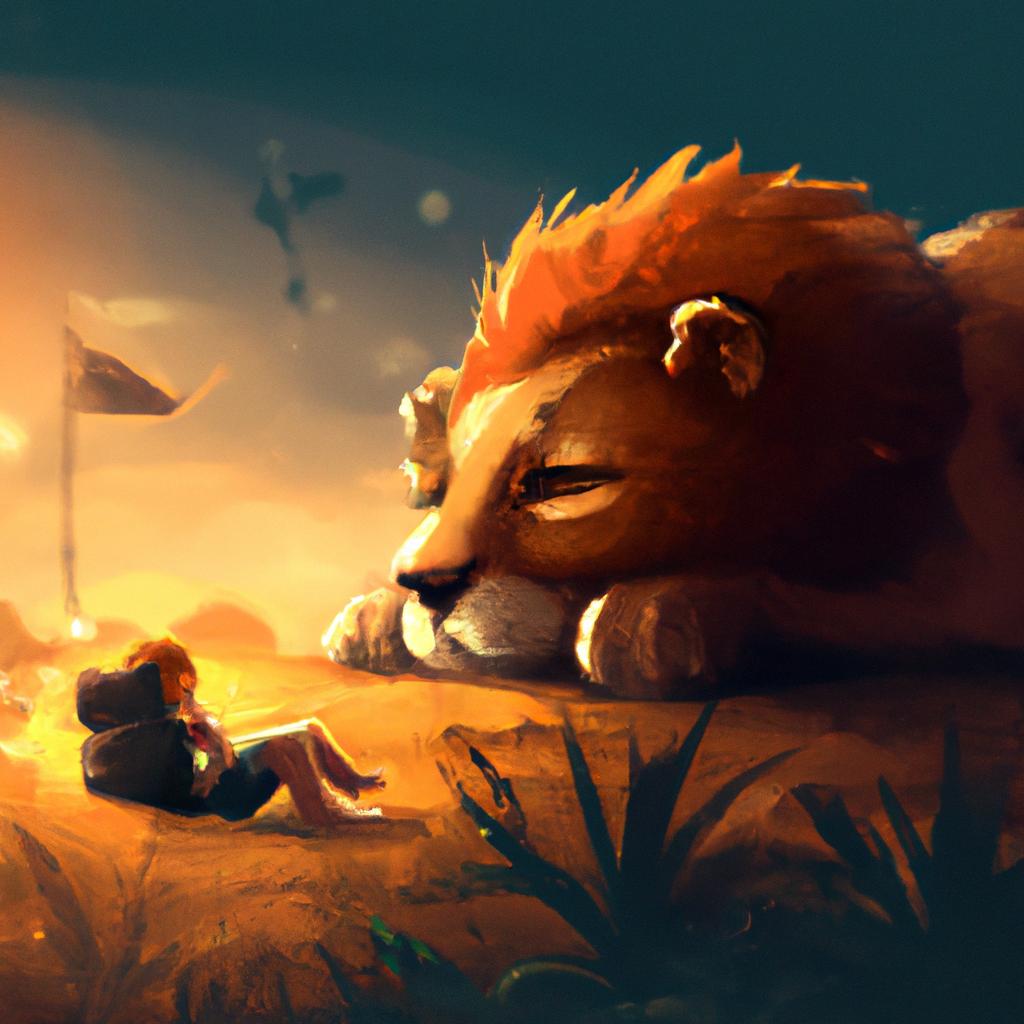 Imagem de capa do post "Significado de Sonhar com Leão Jogo do Bicho: Descubra o que Pode Significar!" com um desenho digital
