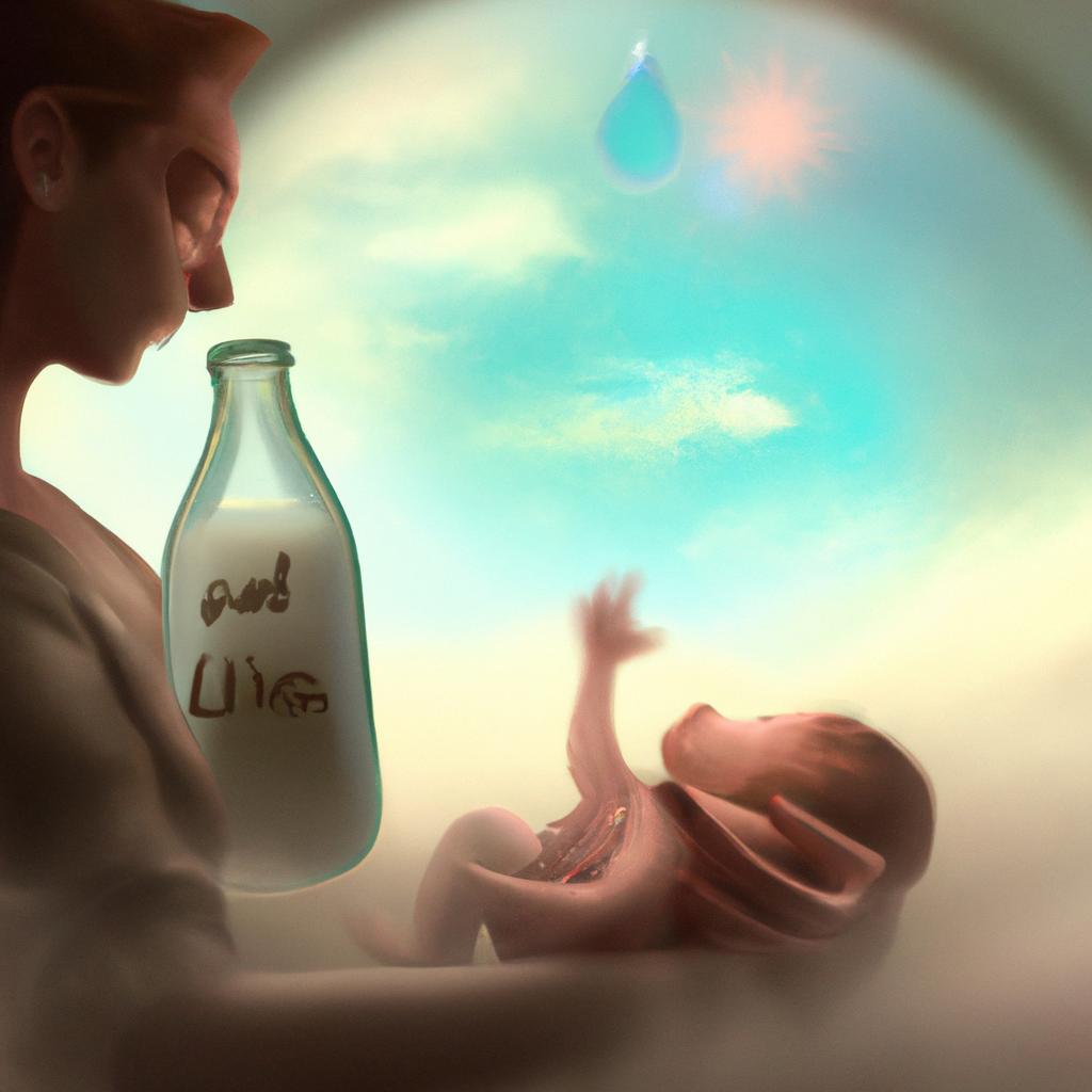 Imagem de capa do post "Descubra o Significado de Sonhar com Leite Materno!" com um desenho digital