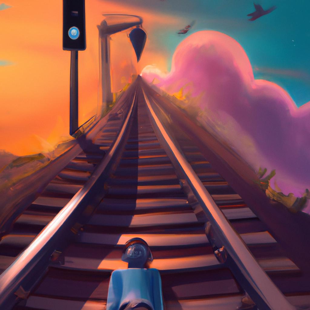 Imagem de capa do post "Descubra o Significado de Sonhar com Linha do Trem!" com um desenho digital