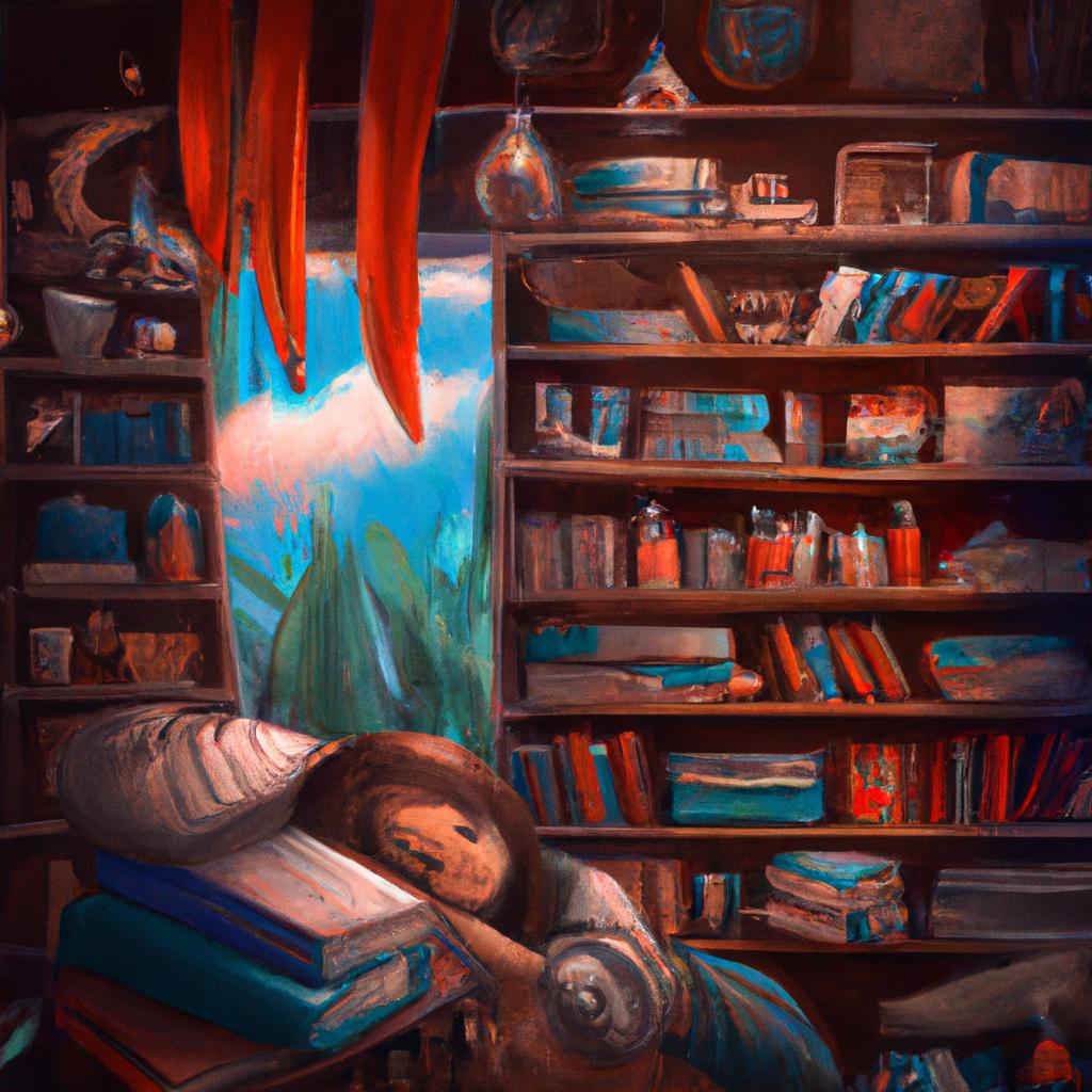 Imagem de capa do post "Sonhar com Livraria: Descubra o Significado Deste Sonho!" com um desenho digital