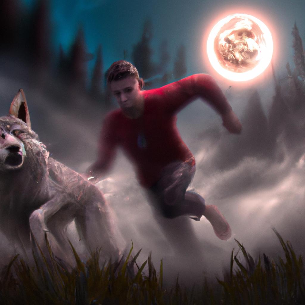 Imagem de capa do post "Sonhar com Lobo Atacando: O Que Significa?" com um desenho digital