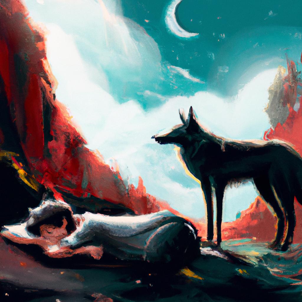 Imagem de capa do post "Descubra o Significado de Sonhar com Lobo Cinza!" com um desenho digital