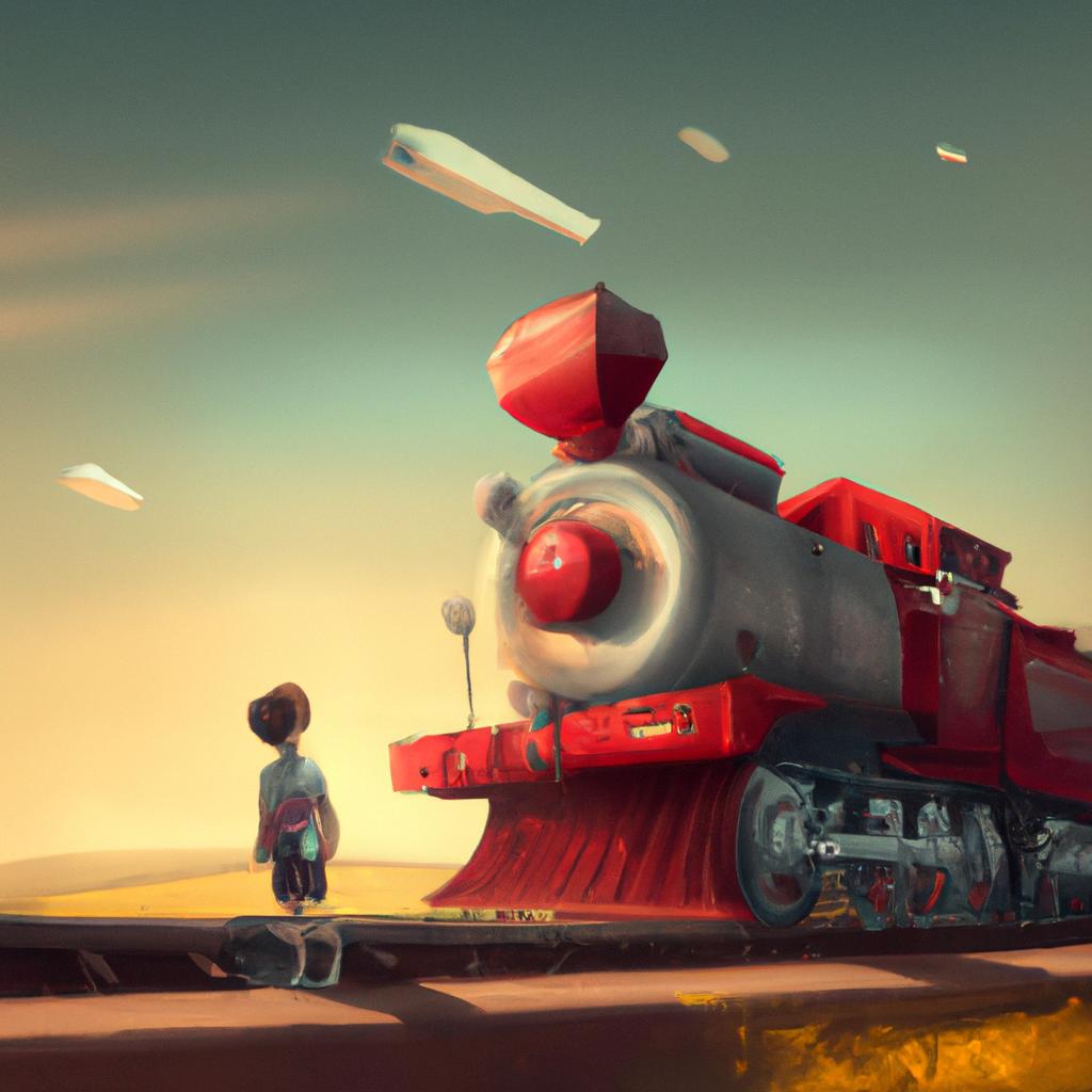 Imagem de capa do post "Descubra o Significado de Sonhar com Locomotiva!" com um desenho digital