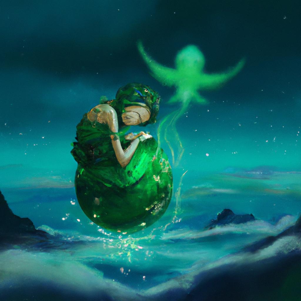 Imagem de capa do post "Descubra o Significado de Sonhar com Louro Verde!" com um desenho digital