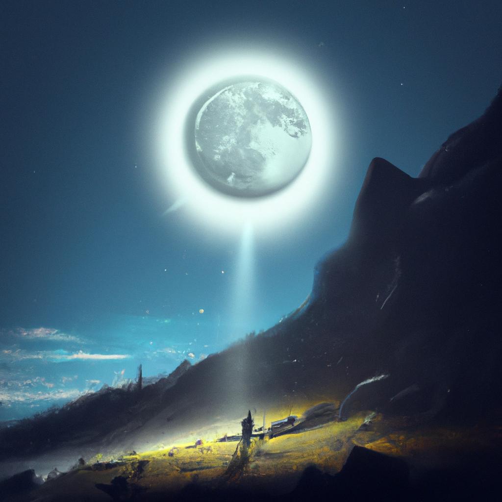 Imagem de capa do post "Sonhar com Lua Cheia Enorme e Brilhante: Desvende o Significado"! com um desenho digital