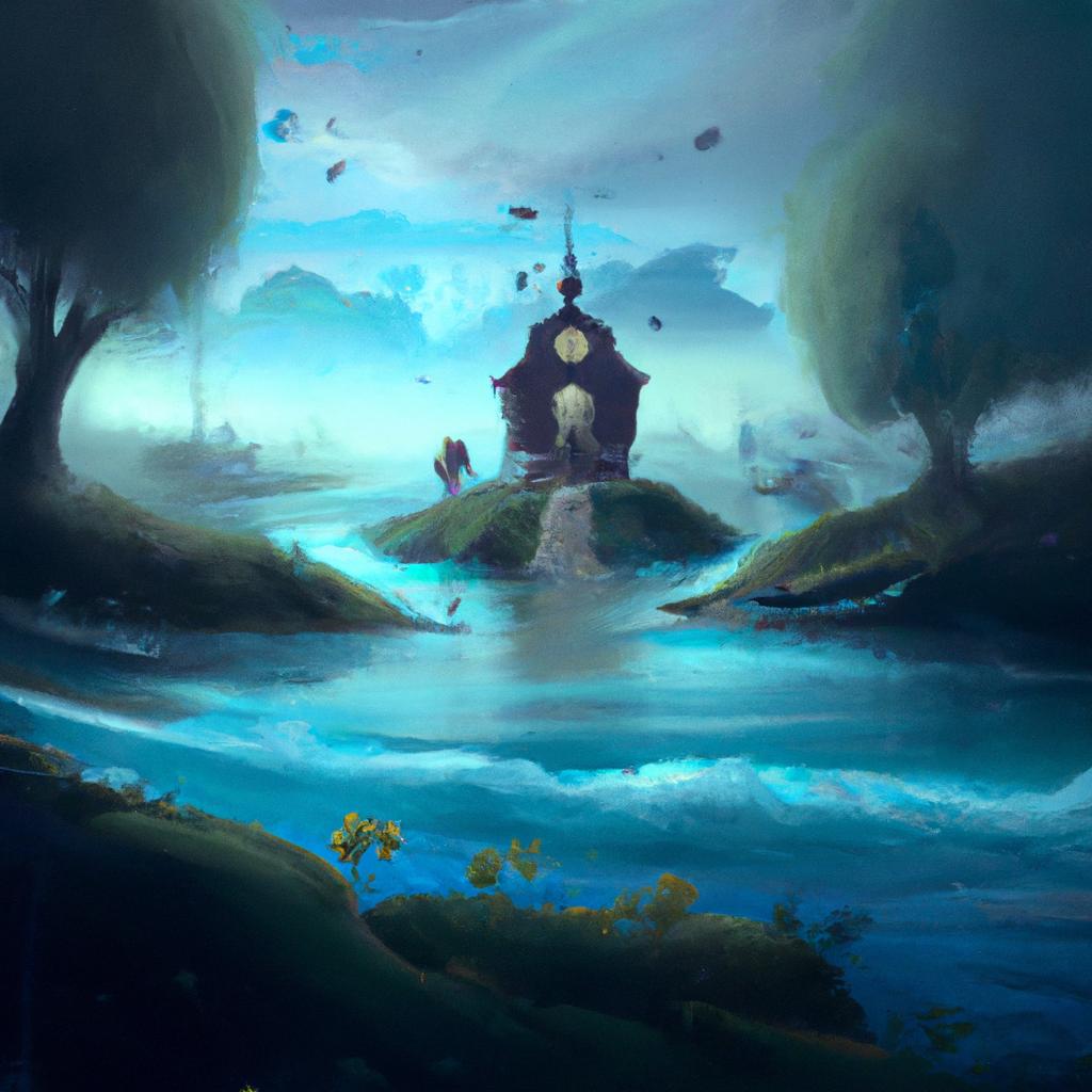 Imagem de capa do post "Descubra o Significado de Sonhar com Lugar Alagado!" com um desenho digital