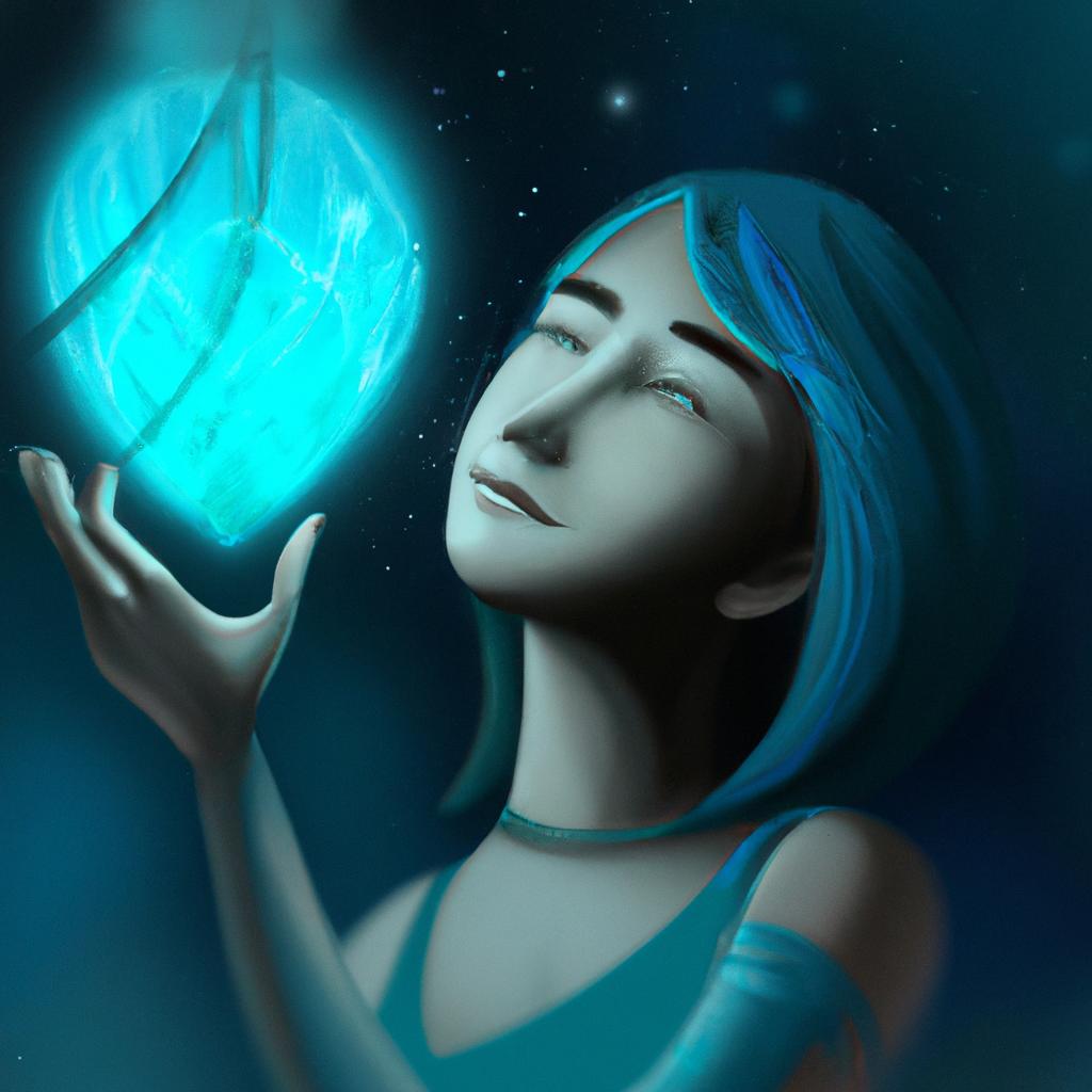 Imagem de capa do post "Sonhar com Luz Azul: Descubra o Significado Secreto!" com um desenho digital