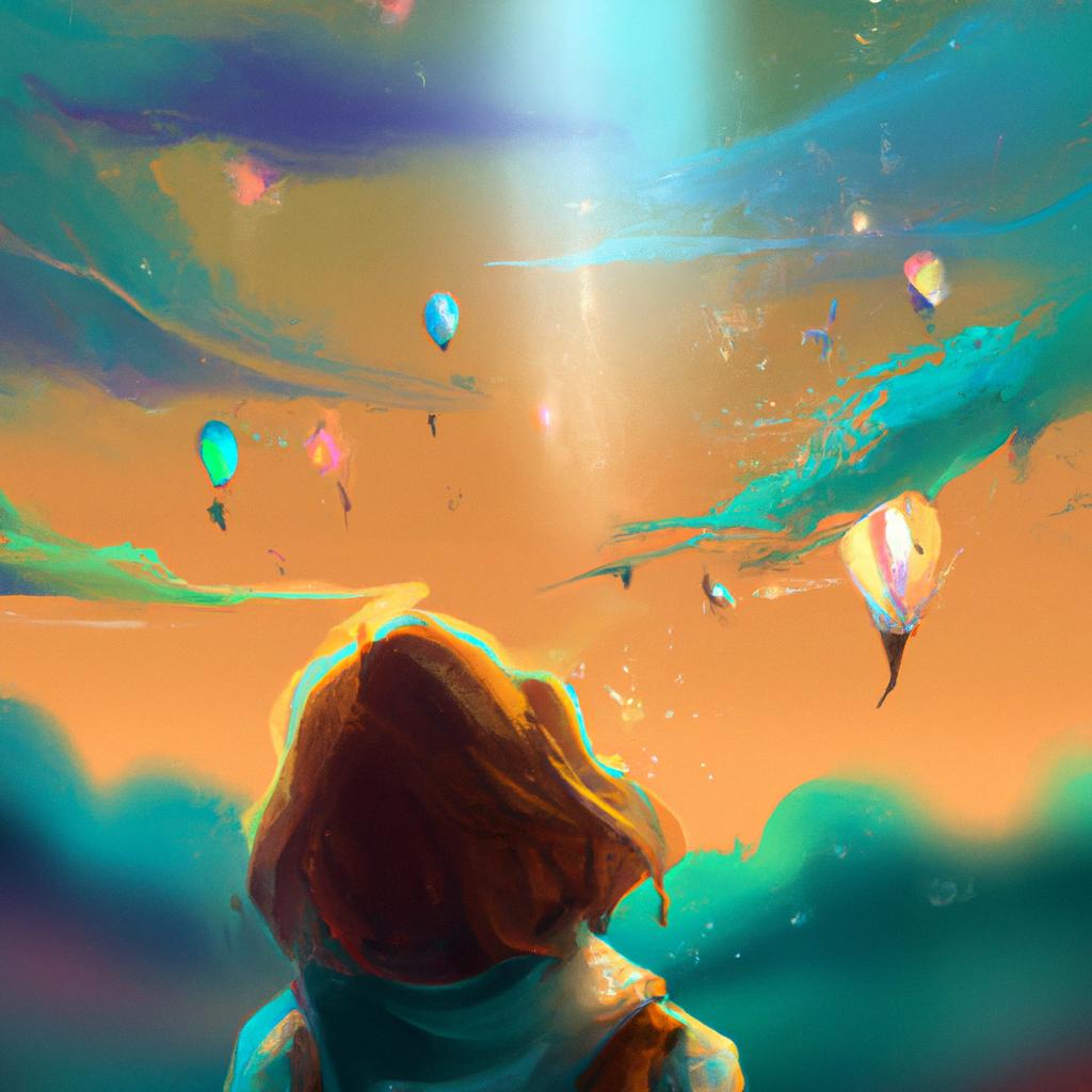 Imagem de capa do post "Sonhar com Luzes no Céu: Entenda o Significado!" com um desenho digital
