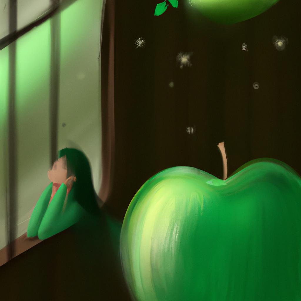 Imagem de capa do post "Sonhar com Maça Verde: O Que Significa?" com um desenho digital