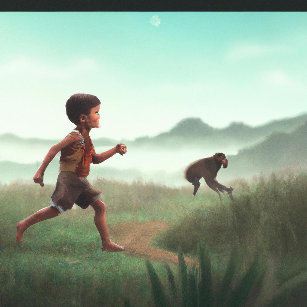 Imagem de capa do post "Sonhar com Macaco Correndo Atrás de Mim: Descubra o Significado!" com um desenho digital