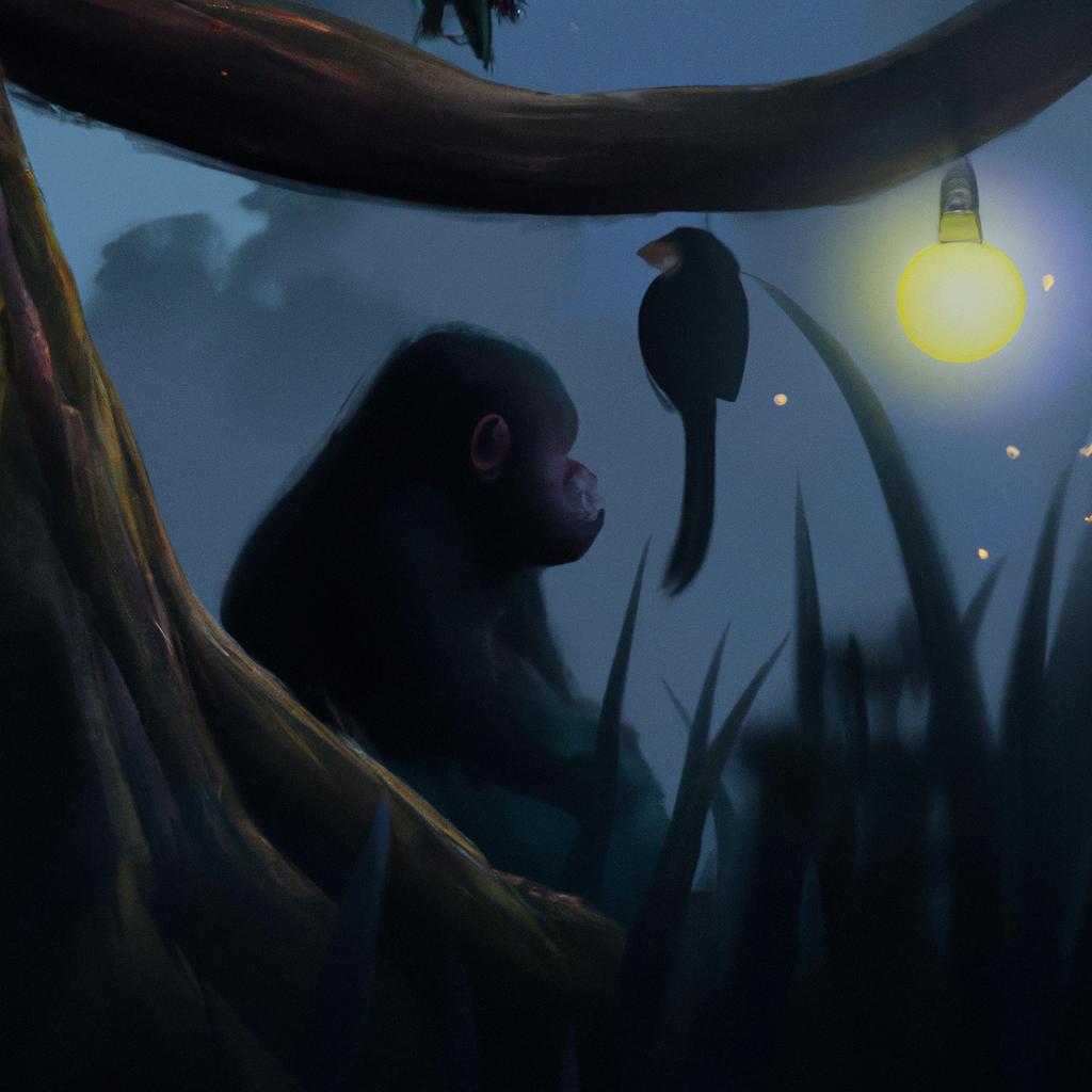 Imagem de capa do post Sono Revelador: O que Significa Sonhar com Macaco Grande e Preto? com um desenho digital