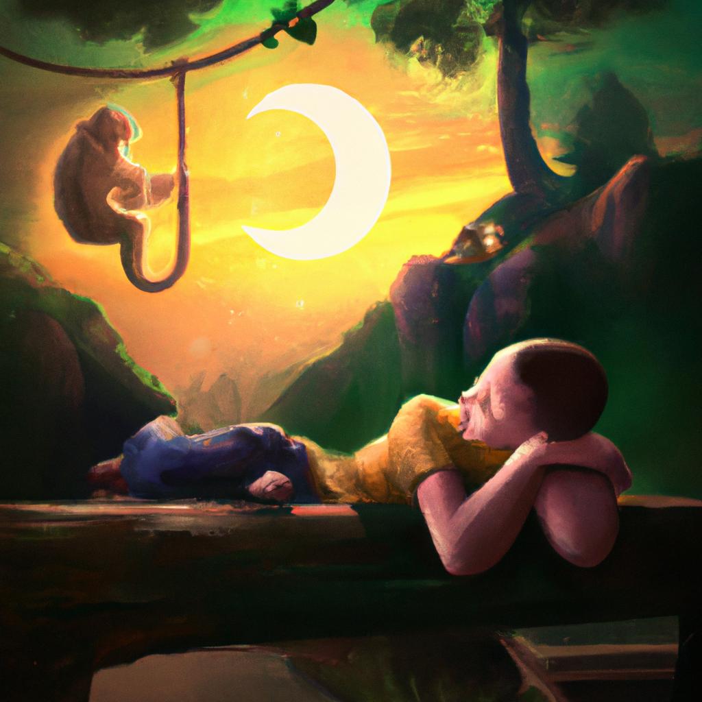 Imagem de capa do post "Sonhar com Macaco: O Que Significa? Descubra!" com um desenho digital